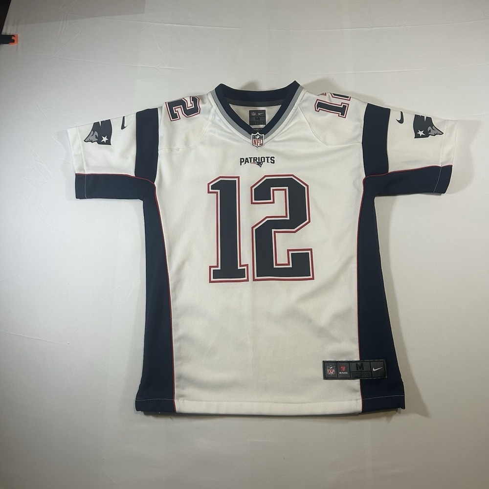 Nike Patriots Tom Brady #12 Youth Jersey White M 10/12